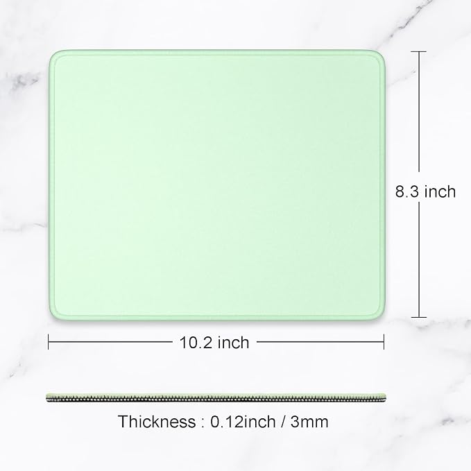 Hsurbtra Mouse Pad, Premium-Textured Square Mousepad 10.2 x 8.3 Inch, Stitched Edge Anti-Slip Waterproof Rubber Pretty Cute Computer Mat for Office Gaming Laptop Women Kids Lake Green