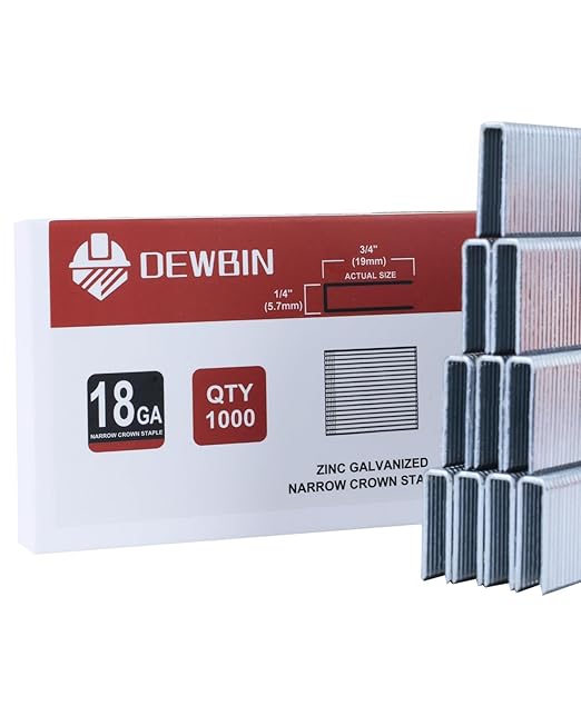 18 Gauge Narrow Crown Staples, 1000 Cts 3/4-Inch 18GA Heavy Duty Galvanized Upholstery Staples for Electric or Pneumatic Narrow Crown Stapler Guns
