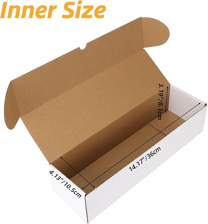 Bulk 400 Capacity Card Toploaders Storage Box, in Total 25 Pack Brown White Cardboard Shipping Boxes for 10000 Count 35pt 3x4 inch Toploaders or Toploaded Cards