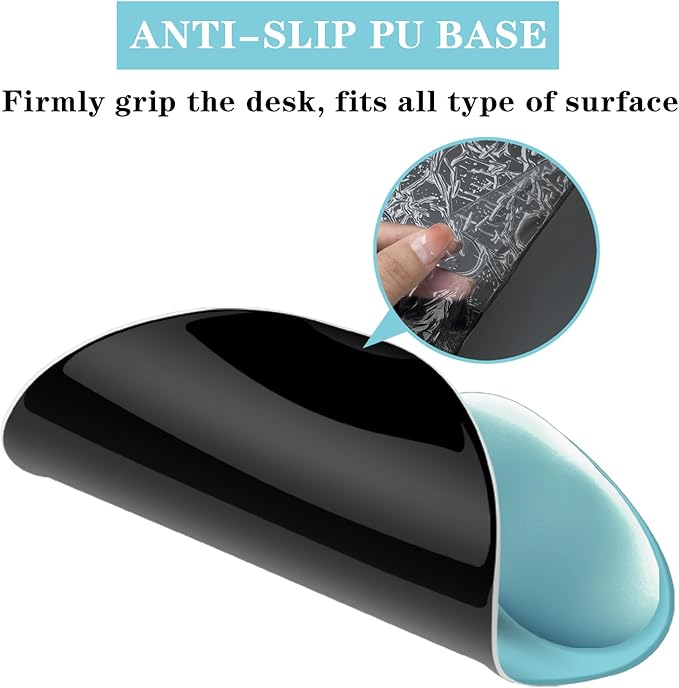 Mouse Pad with Wrist Rest,Ergonomic Mouse Pad with Comfortable Gel Wrist Rest Support and Non-Slip PU Base for Easy Typing Pain Relief, Durable and Washable(Blue)