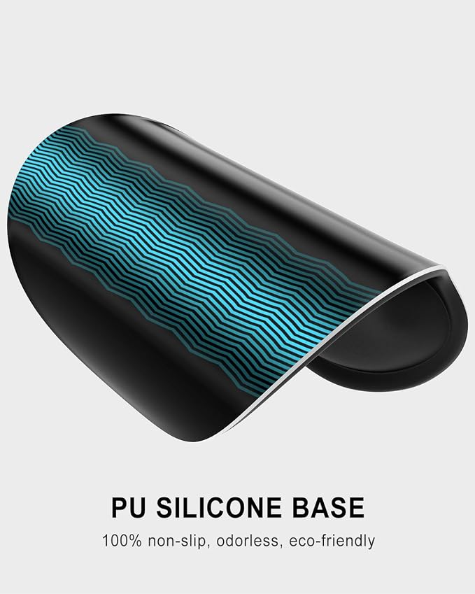 Auhoahsil Ergonomic Mouse Pad with Wrist Rest, Comfortable Silicone Non-Slip Computer Pain Relief Gel Mouse Mat with Wrist Support for Gaming, Work, Office, Women & Men, Cute Pattern, Black
