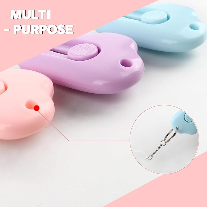 6 Pack Box Cutters Retractable - Cloud Mini Package Opener Cutter Office | Smooth retractable box cutters, cloud design, lock, great for home office, packages, envelopes & daily use