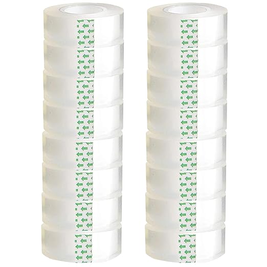 16 Pack Clear Tape Transparent Tape Refills Rolls Each Roll 3/4 x 1000 Inches, 1 inch Core, for Office, Home, School