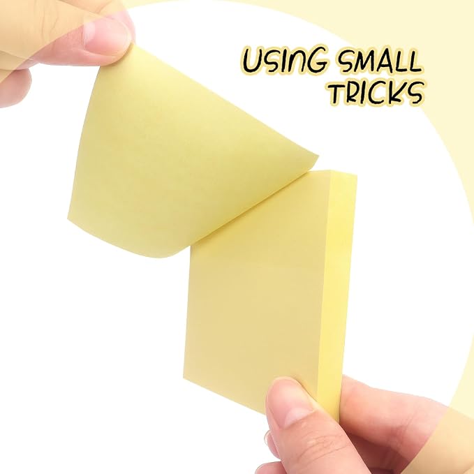 OSBOO Sticky Notes 3x3 with Bright Colors, 4 Pads 90 Sheets/Pad (Yellow) | Bright Yellow Self-Stick Notes Pads, 360 Sheets Total, Easy to Stick and Remove, Perfect for Office, School and Home