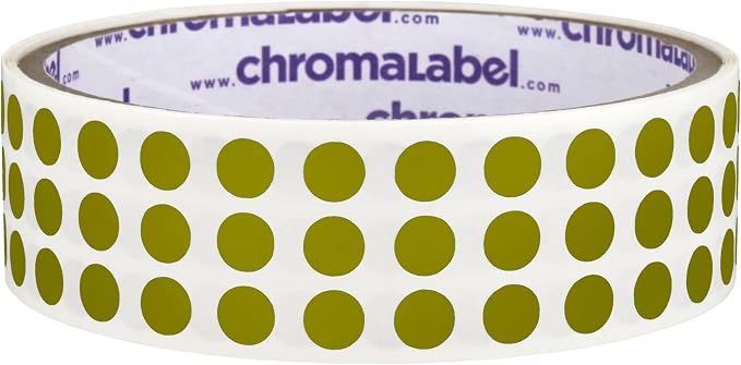 Olive Dot Stickers, 1/4 Inch, 1000/Roll | Writable Semi-Gloss Olive Circle Labels for Offices, Retail and Classrooms. Made in USA