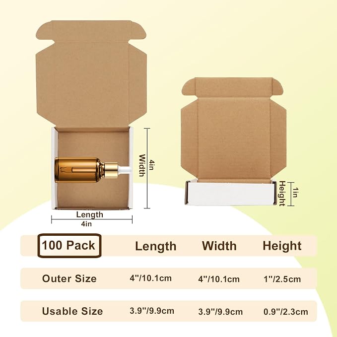 WIFTREY 100 Pcs 4X4X1 inches Small Shipping Boxes, White Corrugated Cardboard Box for Packaging Small Business, Moving, Literature Mailer