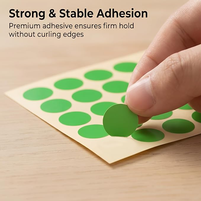 1980 Pcs Dot Stickers 1/2 Inch Green Color Circle Round Stickers Small Code Labels for Office Shop Yard Sale Home Marking (Green, 1/2" (13mm))