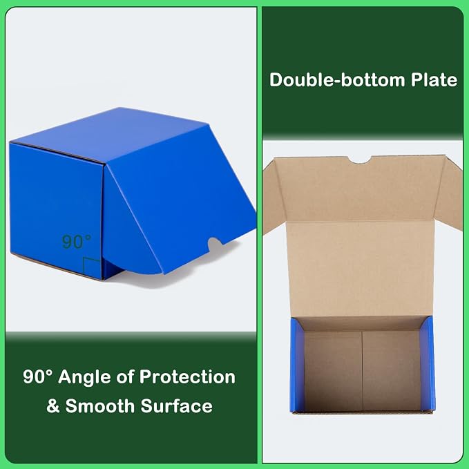 6x4x4 Inches Shipping Boxes Pack of 25, Blue Corrugated Cardboard Box Literature Mailer for Packing Small Business