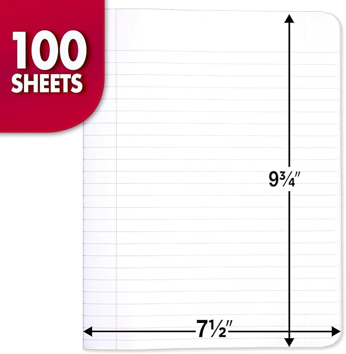 Mead Composition Notebook, Wide Ruled Paper, 7-1/2" x 9-3/4", 100 Sheets, Black Marble (09910)