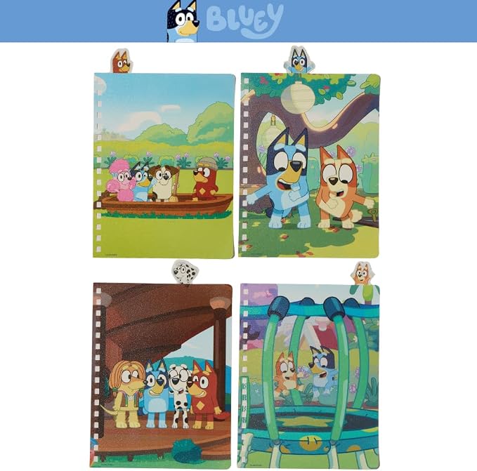 Bluey Tab Journal Notebook, Spiral Bound, 96 Lined Pages, 8 x 7 inches