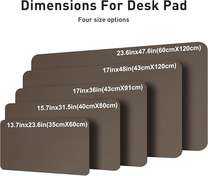 Aothia Leather Desk Pad Protector, Mouse Pad, Office Desk Mat, Non-Slip PU Leather Desk Blotter, Laptop Desk Pad, Waterproof Desk Writing Pad for Office and Home (Coffee, 36" x 17")