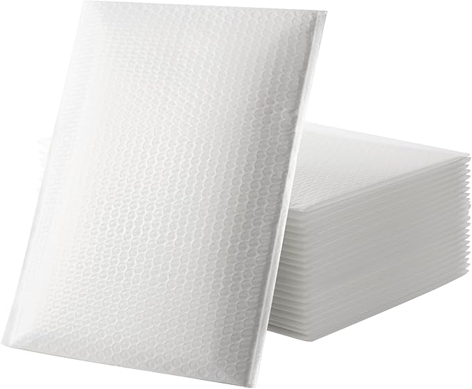 30 Pack White Bubble Mailers 10.5x16 Inch Poly Padded Envelopes Self-Seal Bubble Mailer Shipping Envelopes for Shipping Clothes, Packing