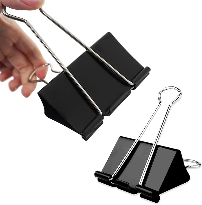 18 Pack 3 Inch Jumbo Binder Clips, Extra Large Clips, Black | Heavy Duty Paper Clamps for Office and Home Supplies