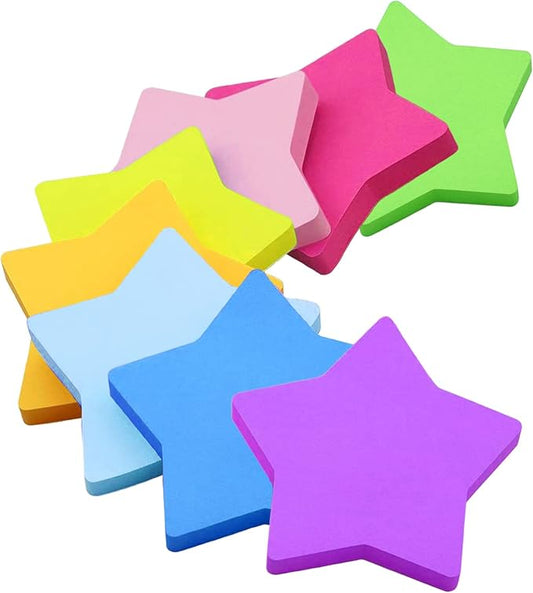 Sticky Notes, 560 Sheets 3 × 3 Inches Pentagram Shaped Bright Colors Self Sticky Notes Pad Colour Sticky Notes for Home Office Notebook(8 Color)