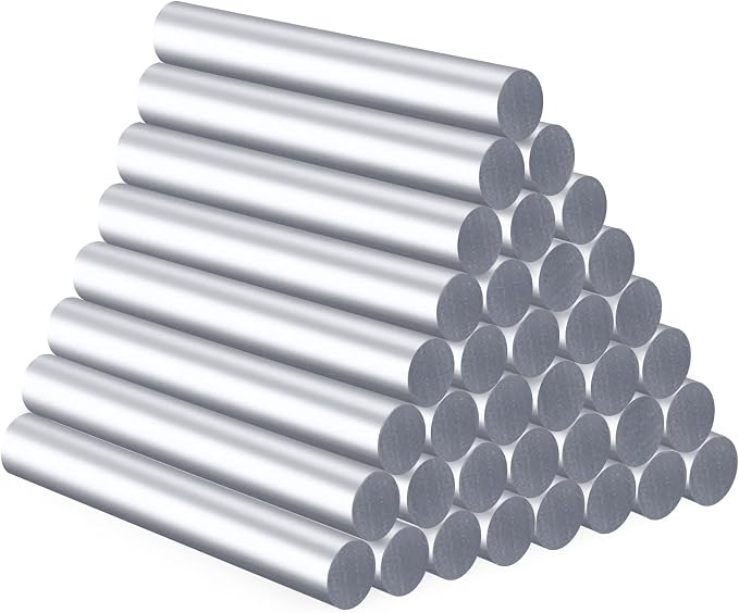 ENPOINT Metallic Silver Hot Glue Sticks, 36 Pcs Full Size Hot Melt Glue Sticks Colored, 4" Long x 0.43" Dia Adhesive EVA Glue Sticks Standard for DIY Art Craft Decoration Letter Stamp