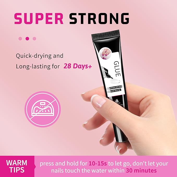 15g Semi Solid Nail Glue with 15g Remover for Press On Nails Tips Gel Nail Glue No Need for UV Lamp Quick Drying a Long Lasting Fake Acrylic Nail