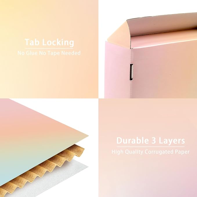 30 Pack 10x8x2 Colorful Shipping Boxes Medium, Mailing Cardboard Boxes for Packaging Small Business