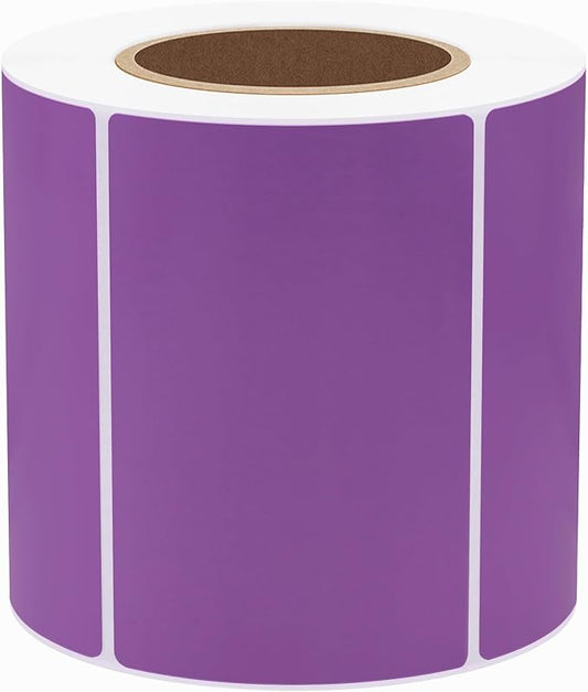 Hybsk 3x2 inch Color Direct Thermal Labels for Shipping, Barcodes, Address, Compatible with Rollo Label Printer & Zebra Desktop Printers (3"x2",Purple)