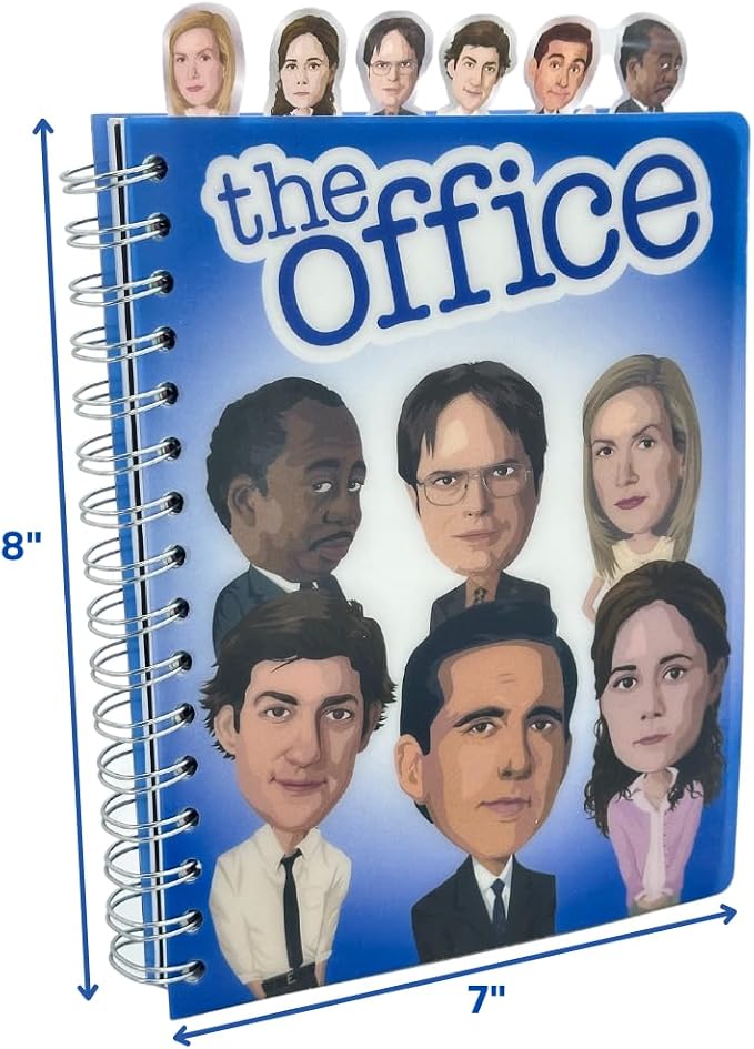 The Office Journal with Character Tabs, Spiral Binding and Flexible Plastic Cover, 8 x 7 inches