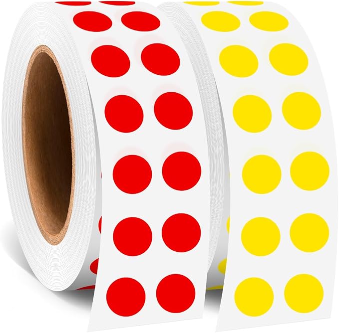 0.25 Inch Small Round Stickers Dot Stickers, 2000 PCS Color Dots | 1/4 Inch Small Round Color Coding Labels Stickers, 2 Rolls Colorful Dots for Organization, Color Code Stickers for Classroom