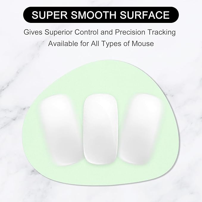 Hsurbtra Mouse Pad, Premium-Textured Small Oval Mousepad 8.7 x 7.1 Inch Green, Thick 3 mm Anti-Slip Waterproof Rubber Pretty Cute Computer Mat for Office Home Gaming Laptop Men Women Kids