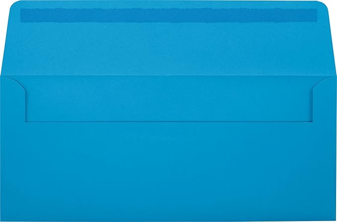 LUXPaper #10 Business Envelopes | Peel & Press | 4 1/8" x 9 1/2" | Pool Blue | 80lb. Text | 1,000 Qty