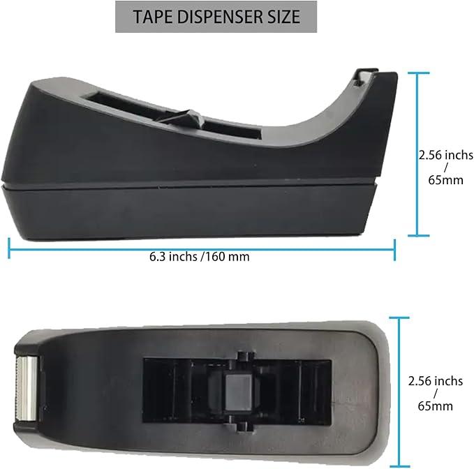 Desk Tape Dispenser with 6 Rolls Clear Tape, Desktop Tape Holder with Non-Slip Nano Adhesive Base, 1 Inch Core Tape Dispenser for Home Office School Supplies