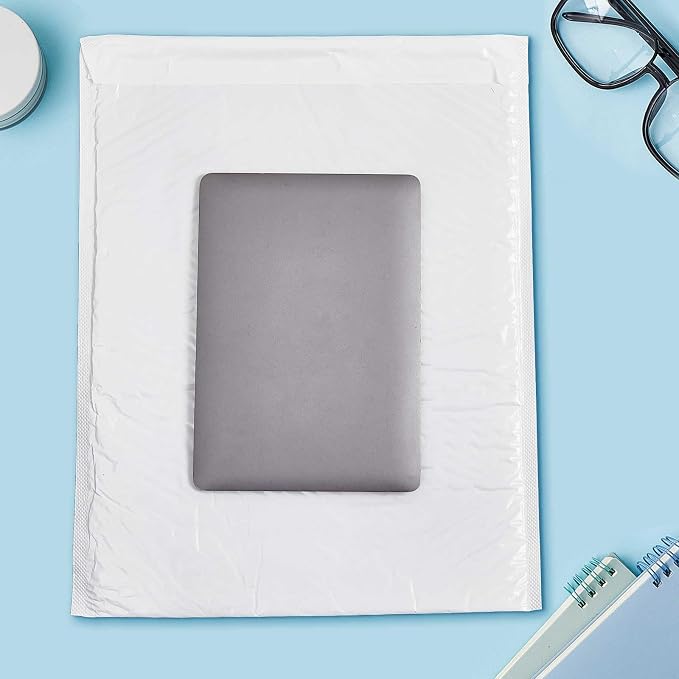 30 Pcs Bubble Poly Mailers Padded Envelopes,White,12 X 16 Inches | Large Mailing Bags for Small Business, Self Seal Waterproof Shipping Envelopes, Resealable Cushioned Poly Mailers Bulk