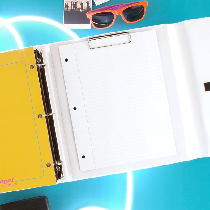 Mead Trapper Keeper Binder, Retro Design, 1 Inch Binder with Folders and Pockets, Holds 8-1/2" x 11" Paper, Colorblock (260038FN-ECM)(Pack of 6)