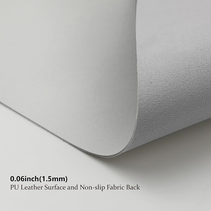 Leather Desk Mat - Non-Slip PU Desk Pad for Office and Home - Desk Organization and Accessories - Ideal for Large Mouse Pad and Desk Mats on Top of Desks (White,27.6"x 13.8")