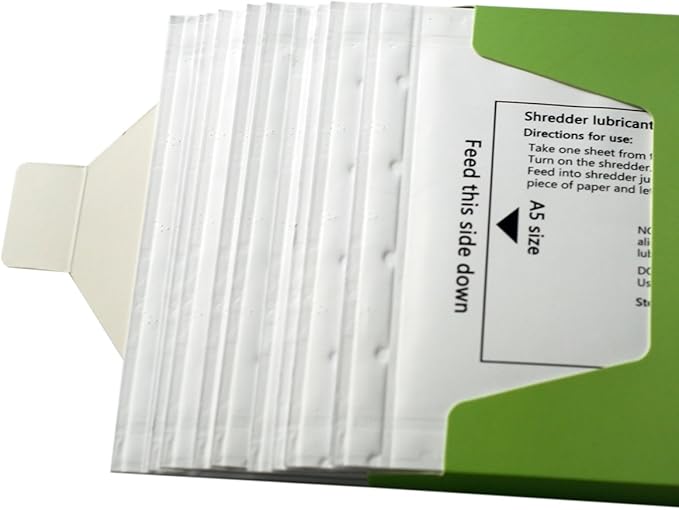 24 Pack Paper Shredder Lubricant Sheets, Paper Shredder Sharpening & Lubricating Sheets