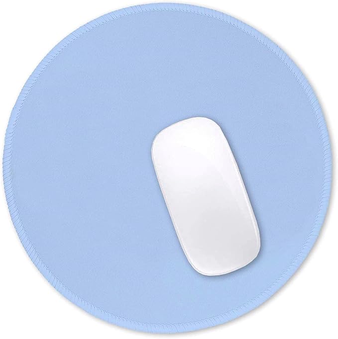 Hsurbtra Mouse Pad, Premium-Textured Small Round Mousepad 8.7 x 8.7 Inch Blue, Stitched Edge Anti-Slip Waterproof Rubber Pretty Cute Computer Mat for Office Home Gaming Laptop Men Women Kids