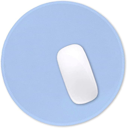 Hsurbtra Mouse Pad, Premium-Textured Small Round Mousepad 8.7 x 8.7 Inch Blue, Stitched Edge Anti-Slip Waterproof Rubber Pretty Cute Computer Mat for Office Home Gaming Laptop Men Women Kids