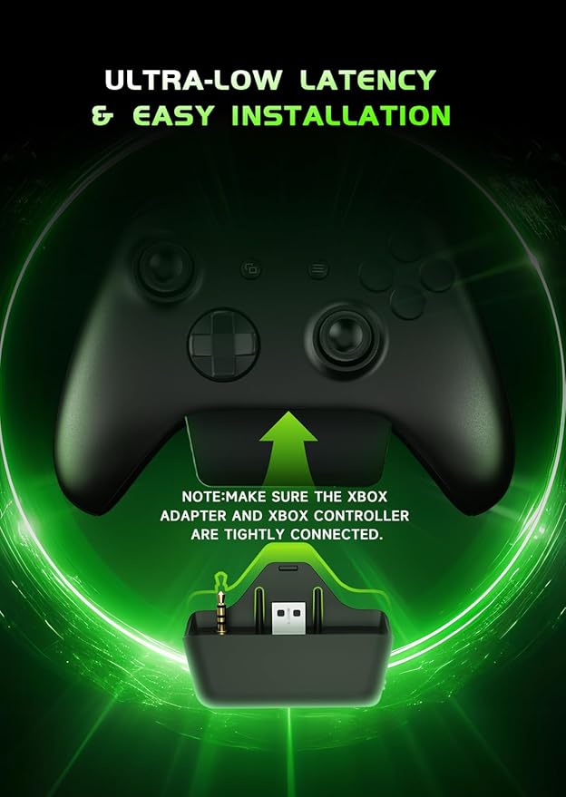 RYR Wireless Gaming Headset for Xbox Series X|S, Xbox One, PS5, PS4, Switch, Mac, Bluetooth 5.3, 3D Surround Sound, Rotatable Earmuffs, Gaming Headphones with Noise Canceling Microphones-Blackgreen