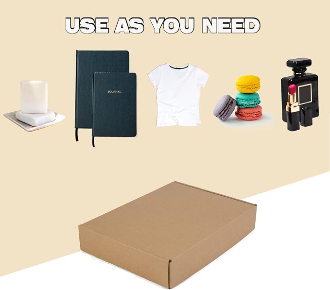 11x8x2 Inches Shipping Boxes Pack of 25, Brown Corrugated Cardboard Boxes for Small Bussiness
