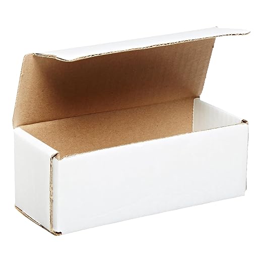 Aviditi White Corrugated Cardboard Mailing Boxes, 6 1/2" x 2 3/4" x 2 1/2" (Pack of 50) Crush-Proof Mailers, Small Cardboard Boxes for Shipping, Packing, Moving, and Storage