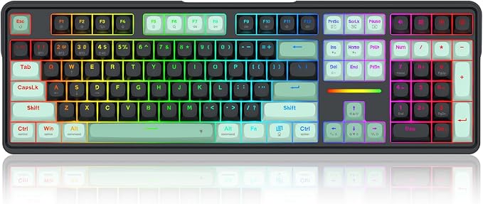 Redragon K745 PRO Wireless 108-Key Gasket RGB Gaming Keyboard, 4 Hotkeys | Extra Shortcut Keys, 0-Delay Tri-Mode, Cushioned Noise Dampening for Creamy Thocky Sound, Unfaded PBT Keycaps, PRO Software