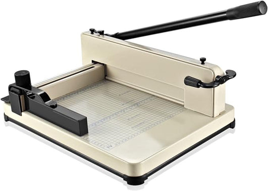 Flexzion Guillotine Paper Cutter 12" A4 Professional Industrial Heavy Duty Scrapbooking Metal Base Trimmer Machine 400 Sheet Capacity for Office Commercial Photocopy Printing Shop | Large Industrial Paper Cutter for A4 Stacks; Hardened Steel Blade for ...
