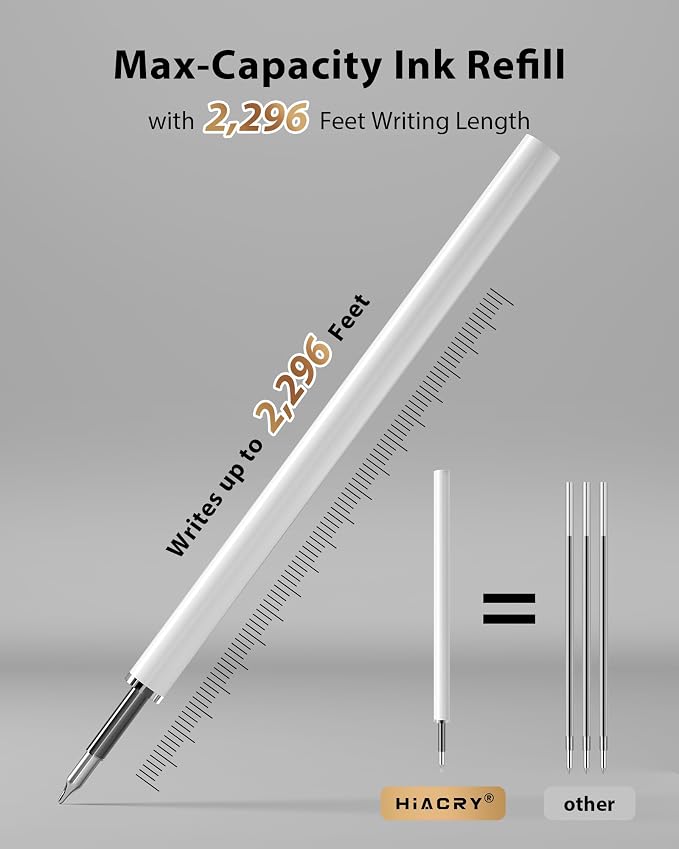 Hiacry 8 Pcs Gel Pens, Quick-Dry Long Lasting Black Ink-0.7mm Fine Point | Smooth Writing Fidget Pens, Stress Relief, No Smear, No Bleed, Journaling, Note Taking,Work, School,Office, Students & Adults
