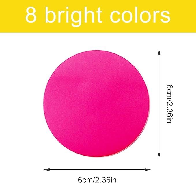 Sticky Notes, 560 Sheets 2.6 × 2.6 Inches Round Shape Self Sticky Notes Pad, Colour Sticky Notes, Bright Colors Self-Stick Pads for Home Office Notebook(8 Color)