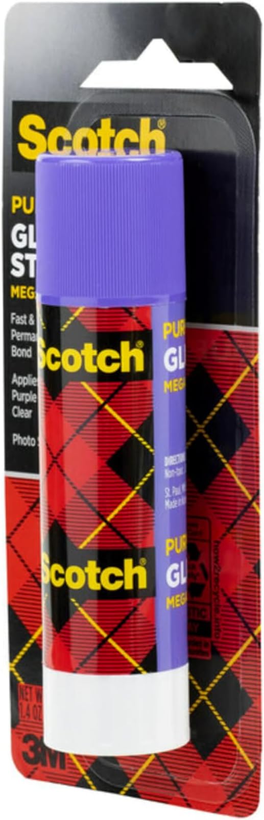 Scotch Mega Purple Glue Stick, 1.4 oz, Acid Free and Non-Toxic (6108-MEGA) (Pack of 2)