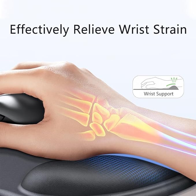 Ergonomic Mouse Pad with Wrist Rest, Gel Wrist Support Mousepad, Pain Relief Laptop Computer Mouse Pad, Non-Slip Mouse Pads for Office & Home (Pink)