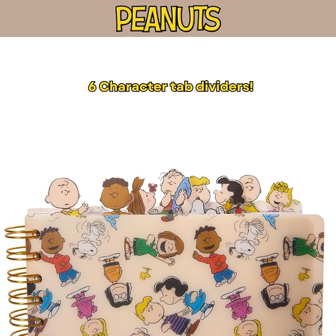 Peanuts Gang Journal Notebook, Spiral Bound, 144 Lined Pages, 8 x 7 inches – Peanuts Snoopy Charlie Brown | Snoopy School Supplies & Stationery Office Decor 144 Lined Pages, Vinyl Cover, 8 x 7 Notebook for Journaling, Planning, Write