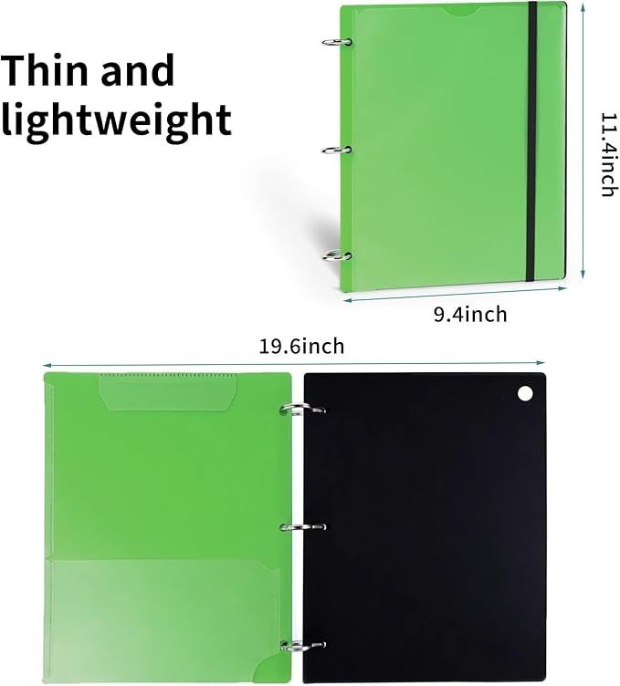 360° Pivotable 3 Ring Clipboard Binder, Foldable Binders 1 Inch Fits 8.5" x 11", Medical Nursing Foldable Clipboard Binder for Home, School, Office, Doctors- Green