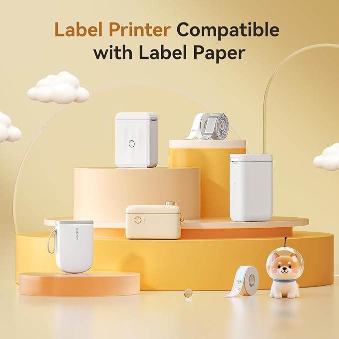 NIIMBOT D11 Label Maker Tape D110 Labels 3Rolls, Self-Adhesive Labeling Tape Replacement 0.55" X 1.18" (14 X 30mm) Clear Label Refills for Home Office, 630 Labels/3Rolls, Clear