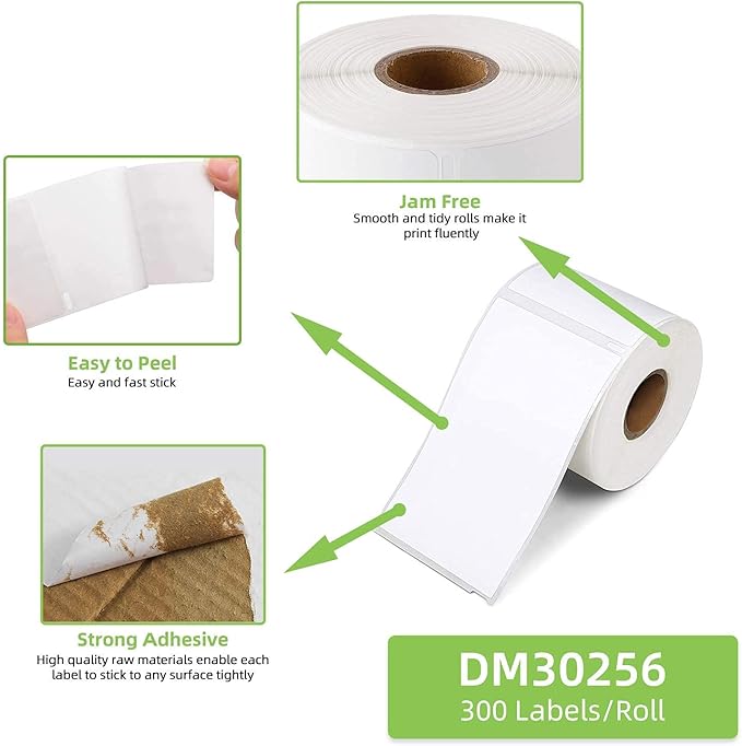 Compatible 2-5/16" x 4" Direct Thermal Labels Replacement for DYMO 30256 Large Shipping Address Postage, Compatible with Rollo, DYMO 4XL & Zebra Desktop Printers (12 Rolls, 300 Labels/Roll)