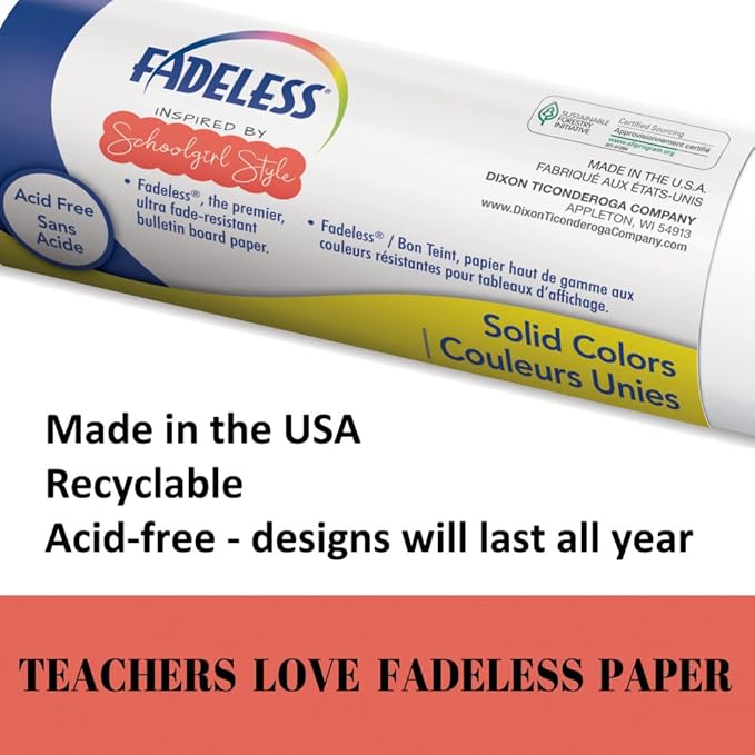 Fadeless Schoolgirl Style Bulletin Board Paper, Lavender Haze, 47.25" x 12', 1 Roll