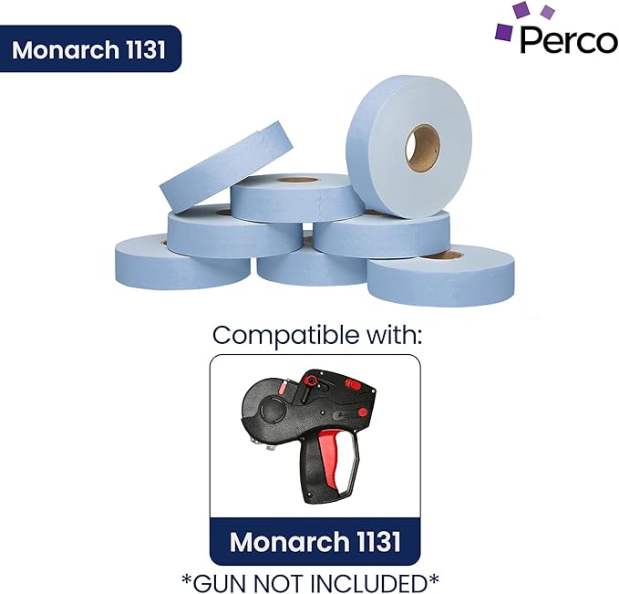 Blue Pricing Labels for Monarch 1131 Price Gun – 3 Sleeves, 24 Rolls Value Pack - 60,000 Price Marking Labels – with Ink Rolls Included