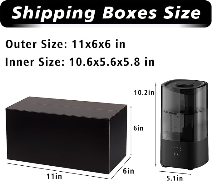 11x6x6 Black Shipping Boxes, 30 Pack Large Mailer & Packaging Boxes for Small Business, Heavy Duty Corrugated Cardboard, Perfect for Mailing & Shipping