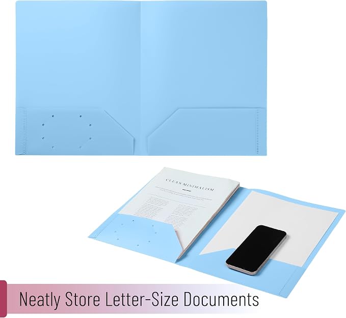 Mr. Pen- Plastic Folders with Pockets, 5 pcs | Aesthetic File Folder with Business Card Slot, 2-Pocket Folder, Back to School, Office, Filing Supplies